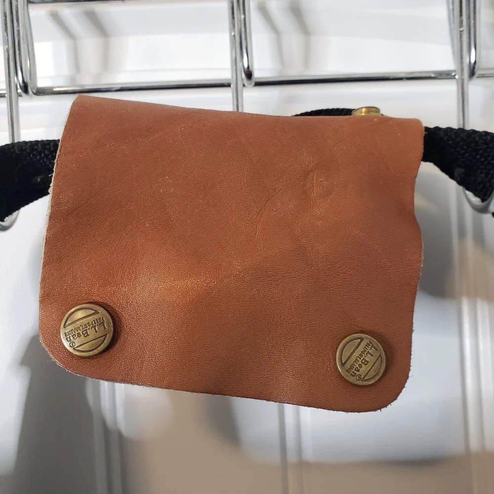 LL Bean Vintage Navy Blue Canvas and Leather‎ Messenger Bag Suitcase No Strap